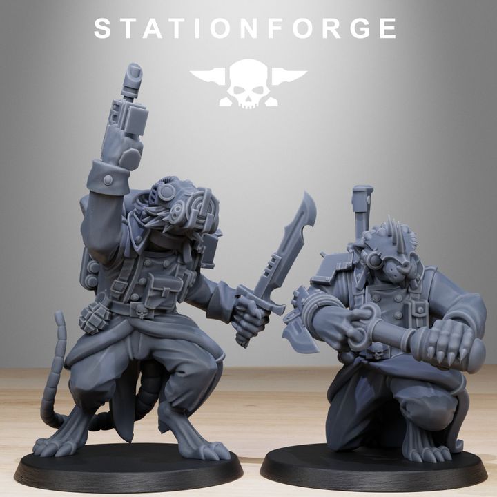 Wargames - Stationforge - GrimGuard - Raticus Squad (10 Figurer)
