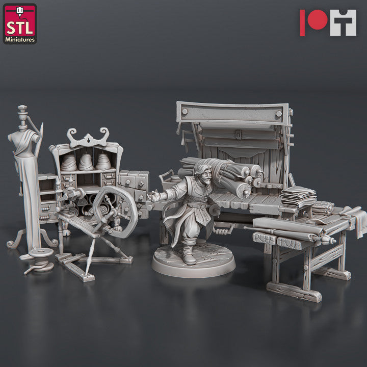 Dungeons & Dragons - STL Miniatures - Fabric Seller Set