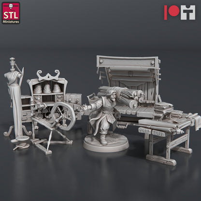 Dungeons & Dragons - STL Miniatures - Fabric Seller Set