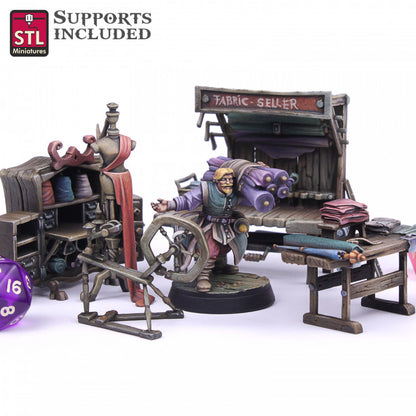 Dungeons & Dragons - STL Miniatures - Fabric Seller Set
