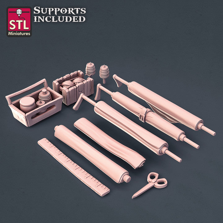 Dungeons & Dragons - STL Miniatures - Fabric Seller Set