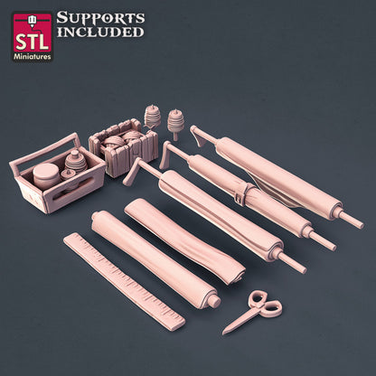 Dungeons & Dragons - STL Miniatures - Fabric Seller Set