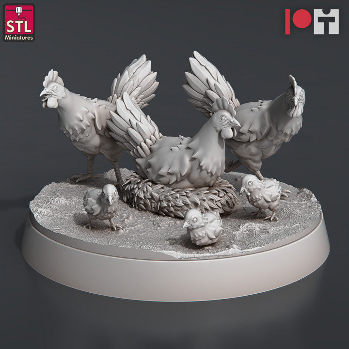 Dungeons & Dragons - STL Miniatures - Farm Animals (10 Figurer)