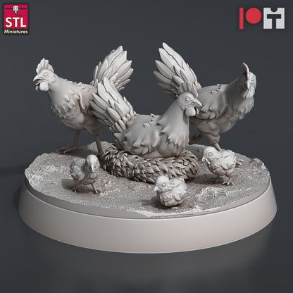 Dungeons & Dragons - STL Miniatures - Farm Animals (10 Figurer)