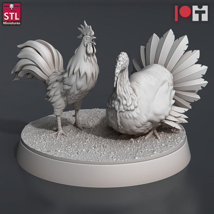 Dungeons & Dragons - STL Miniatures - Farm Animals (10 Figurer)