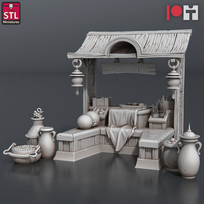 Dungeons & Dragons - STL Miniatures - Food Vendors Set