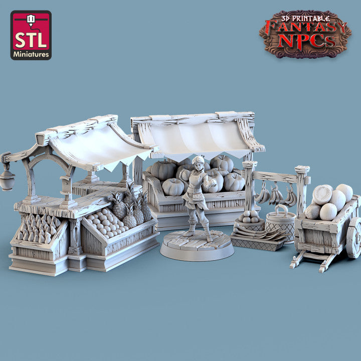 Dungeons & Dragons - STL Miniatures - Fruit Seller Set