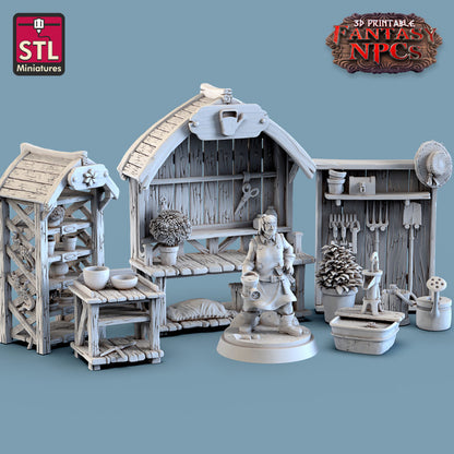 Dungeons & Dragons - STL Miniatures - Gardener Set