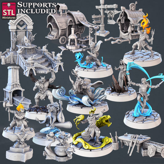 Dungeons & Dragons - STL Miniatures - Genasi Set