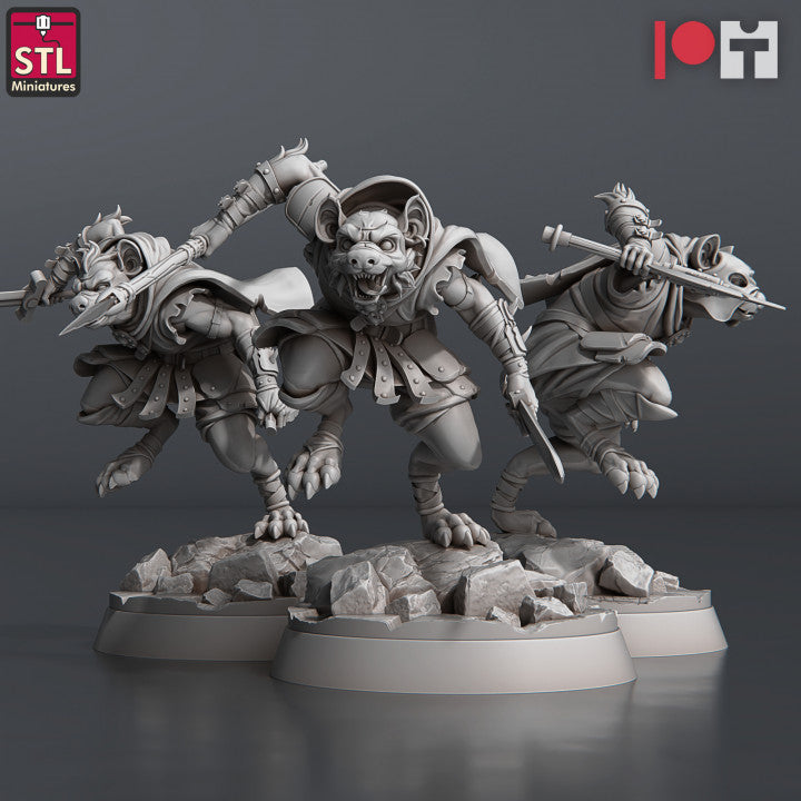 Dungeons & Dragons - STL Miniatures - Gnolls Set - Modular (12 Figurer)