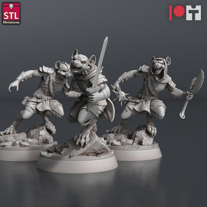 Dungeons & Dragons - STL Miniatures - Gnolls Set - Modular (12 Figurer)