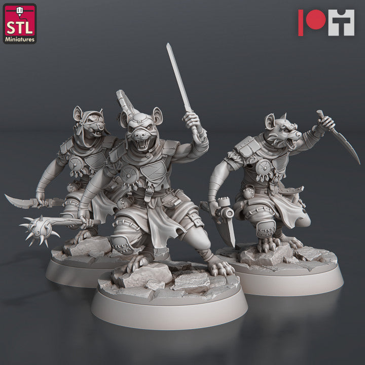 Dungeons & Dragons - STL Miniatures - Gnolls Set - Modular (12 Figurer)