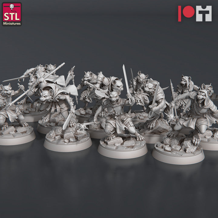 Dungeons & Dragons - STL Miniatures - Gnolls Set - Modular (12 Figurer)