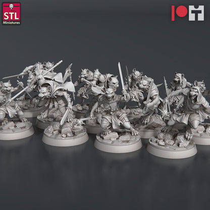 Dungeons & Dragons - STL Miniatures - Gnolls Set - Modular (12 Figurer)