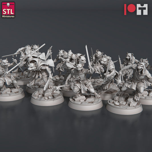 Dungeons & Dragons - STL Miniatures - Gnolls Set - Modular (12 Figurer)