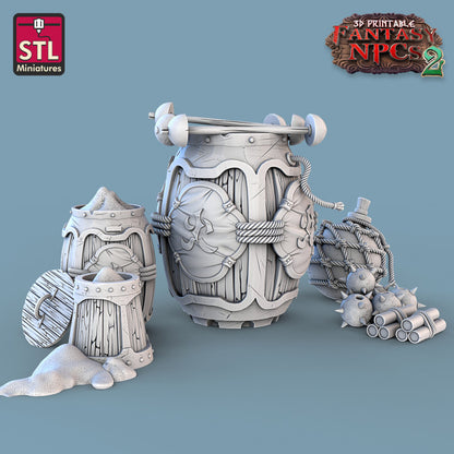 Dungeons & Dragons - STL Miniatures - Gunpowder Vendors Set