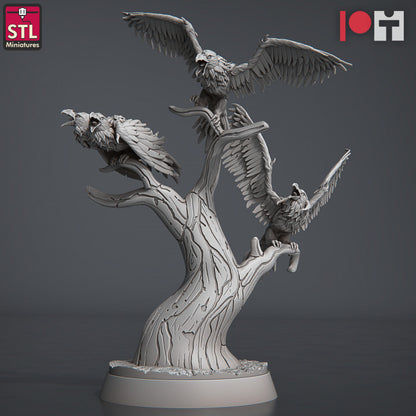 Dungeons & Dragons - STL Miniatures - Magmites & Hellcrows Set (5 figurer)