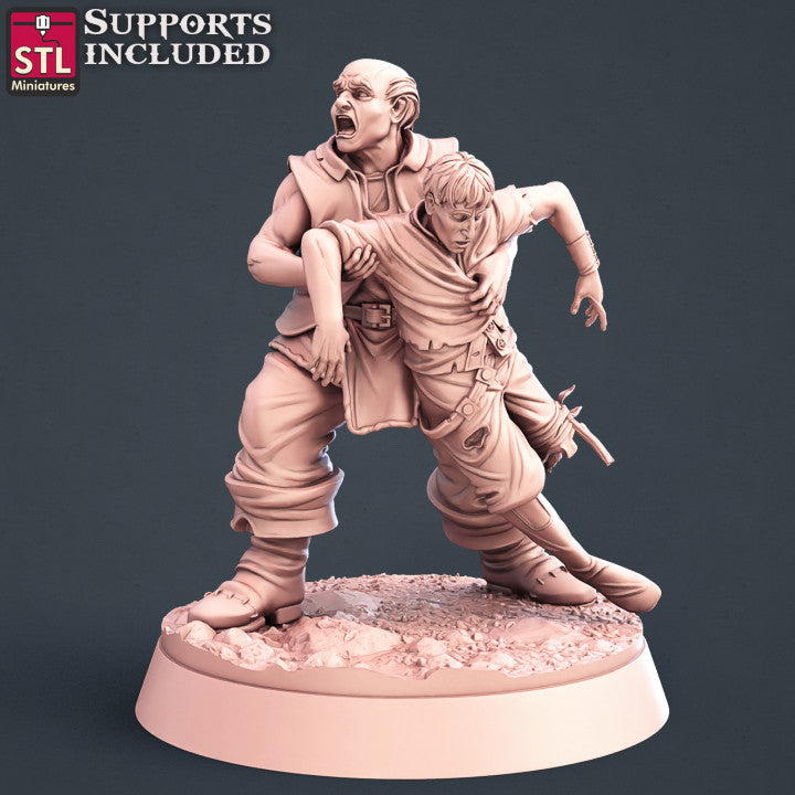 Dungeons & Dragons - STL Miniatures - Injured Villagers Set (5 Figurer)