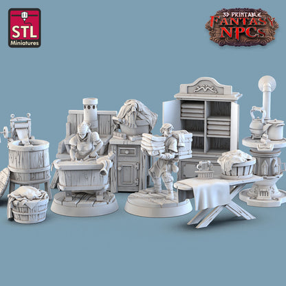 Dungeons & Dragons - STL Miniatures - Laundry Set