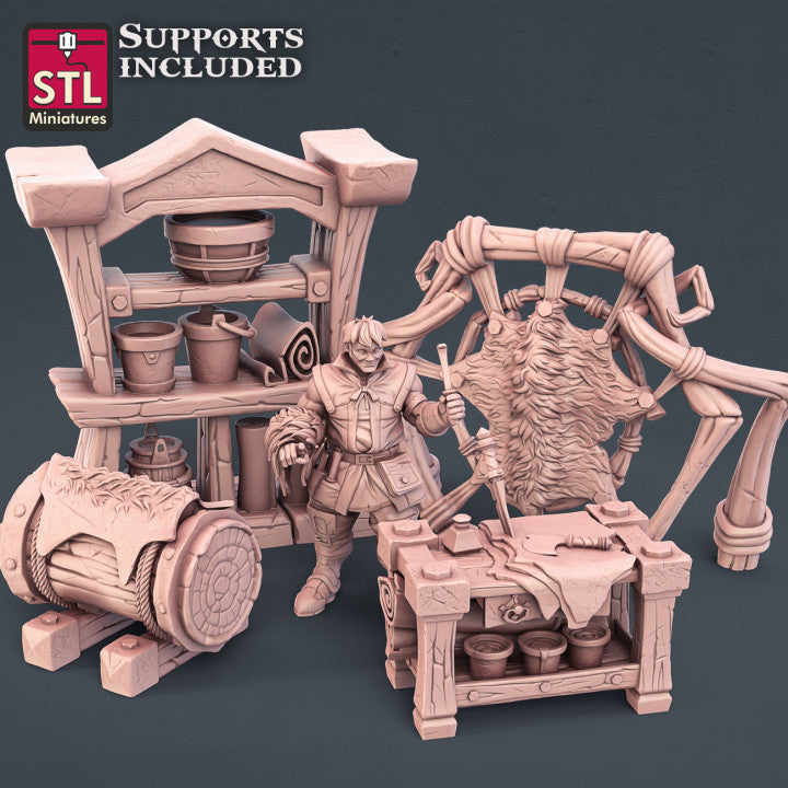 Dungeons & Dragons - STL Miniatures - Leather Worker Set