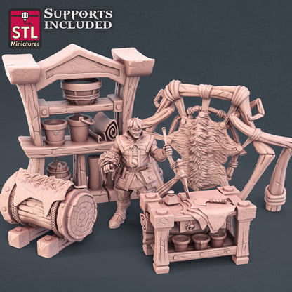 Dungeons & Dragons - STL Miniatures - Leather Worker Set