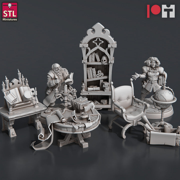 Dungeons & Dragons - STL Miniatures - Librarian Set