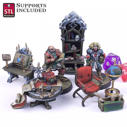 Dungeons & Dragons - STL Miniatures - Librarian Set