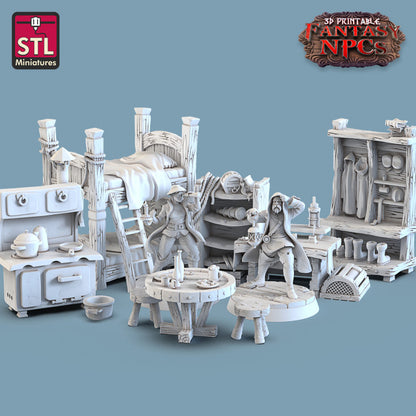 Dungeons & Dragons - STL Miniatures - Lighthouse Keeper Set