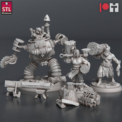 Dungeons & Dragons - STL Miniatures - Lumberjack Set