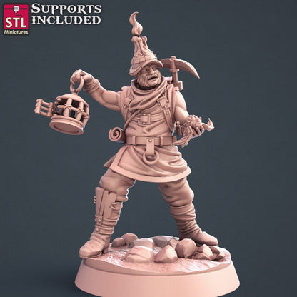 Dungeons & Dragons - STL Miniatures - Miners Set