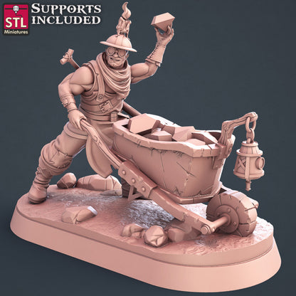 Dungeons & Dragons - STL Miniatures - Miners Set