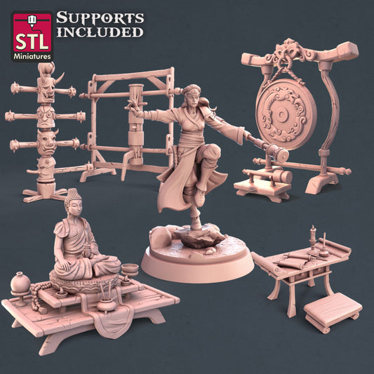 Dungeons & Dragons - STL Miniatures - Monk Set