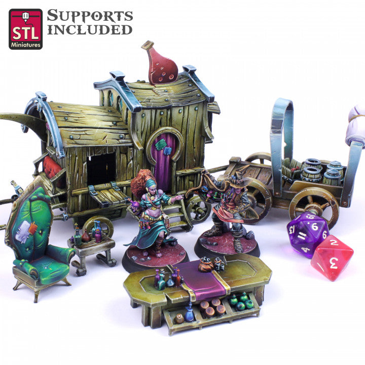 Dungeons & Dragons - STL Miniatures - Potion Vendor Set