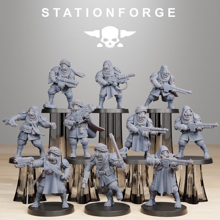 Wargames - Stationforge - GrimGuard - Scorchers Squad (10 Figurer)