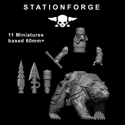 Wargames - Stationforge - GrimGuard - Bear Riders Squad (11 Figurer)