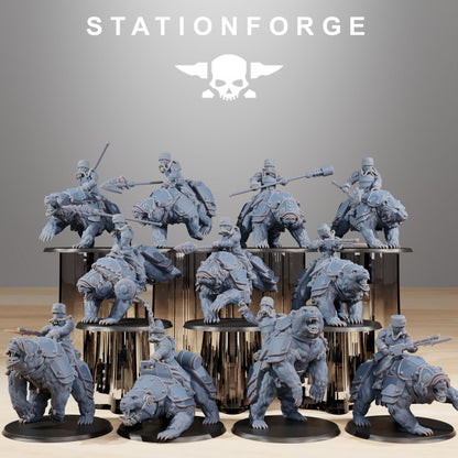 Wargames - Stationforge - GrimGuard - Bear Riders Squad (11 Figurer)
