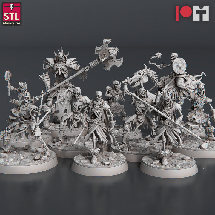 Dungeons & Dragons - STL Miniatures - Skeletons Set - Modular (10 Figurer)