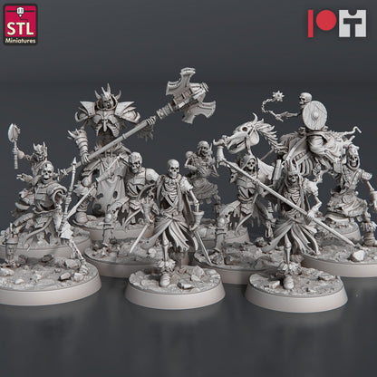 Dungeons & Dragons - STL Miniatures - Skeletons Set - Modular (10 Figurer)