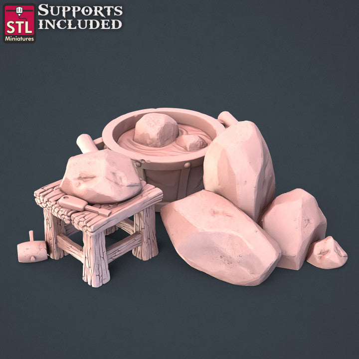 Dungeons & Dragons - STL Miniatures - Stone Carver Set