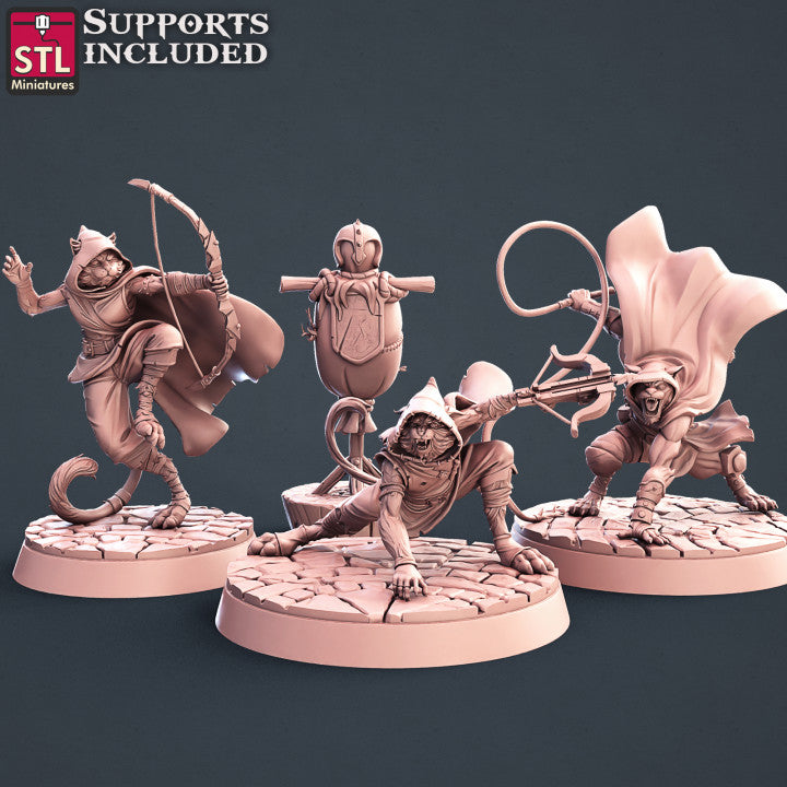 Dungeons & Dragons - STL Miniatures - Tabaxi Assassins Set (4 Figurer)