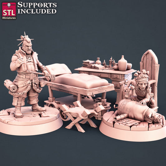 Dungeons & Dragons - STL Miniatures - Tattoo Artist Set