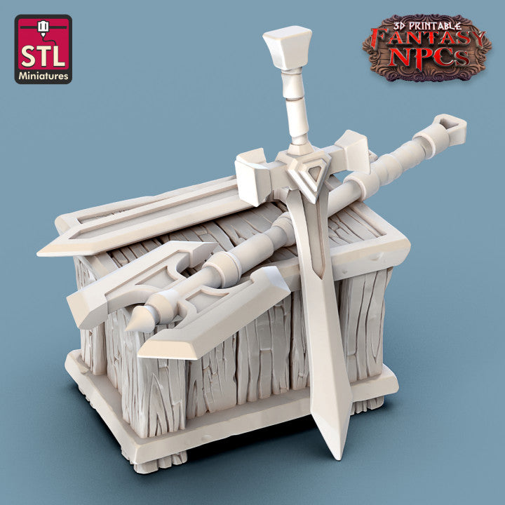 Dungeons & Dragons - STL Miniatures - Weapons Merchant Set
