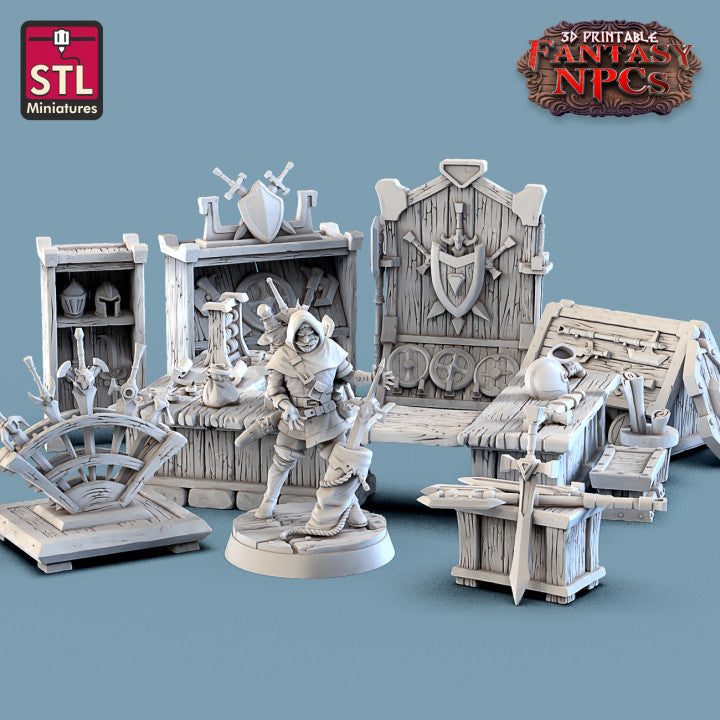 Dungeons & Dragons - STL Miniatures - Weapons Merchant Set