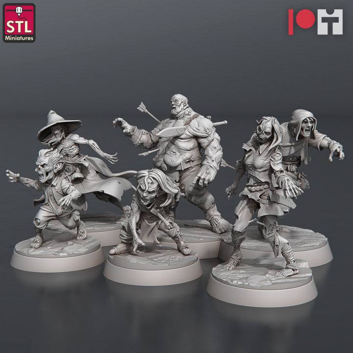Dungeons & Dragons - STL Miniatures - Zombie Set (6 Figurer)