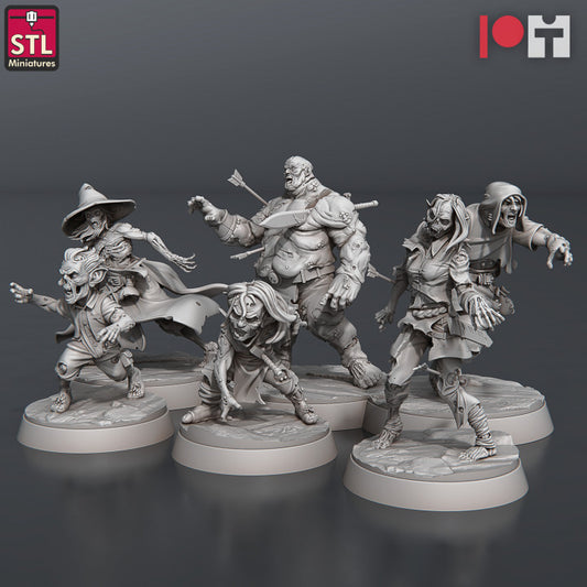 Dungeons & Dragons - STL Miniatures - Zombie Set (6 Figurer)