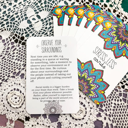 Stress Less Cards - Mindfulness - Meditation - 50 Kort med Motivation