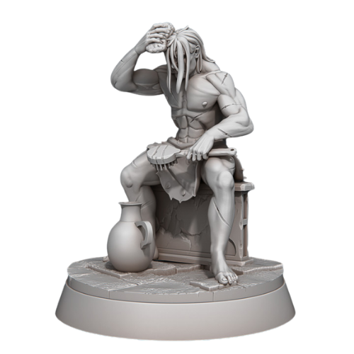 Dungeons & Dragons - STL Miniatures - Bath House Client Male Washing