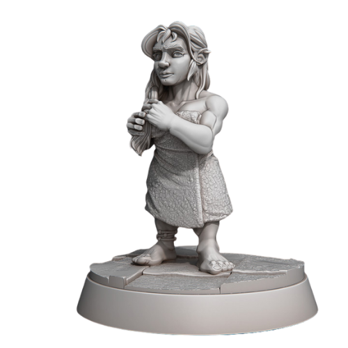 Dungeons & Dragons - STL Miniatures - Bath House Client Halfling Drying