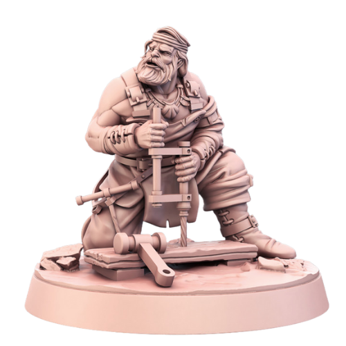 Dungeons & Dragons - STL Miniatures - Male Boatbuilder