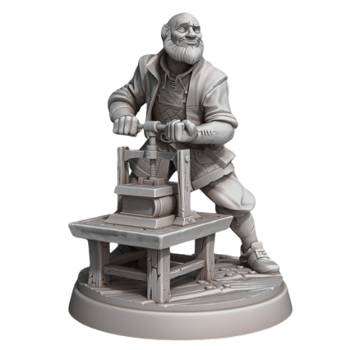 Dungeons & Dragons - STL Miniatures - Male Bookbinder